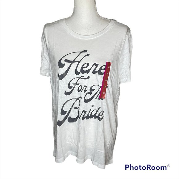 Grayson Threads Women's Short Sleeve Graphic T-Shirt Here For The Bride XXL - Picture 1 of 5